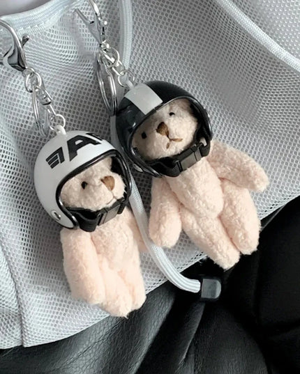 Helmet Bear Keychain