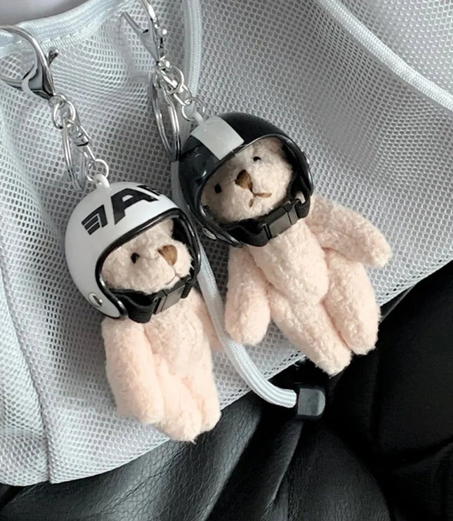 Helmet Bear Keychain