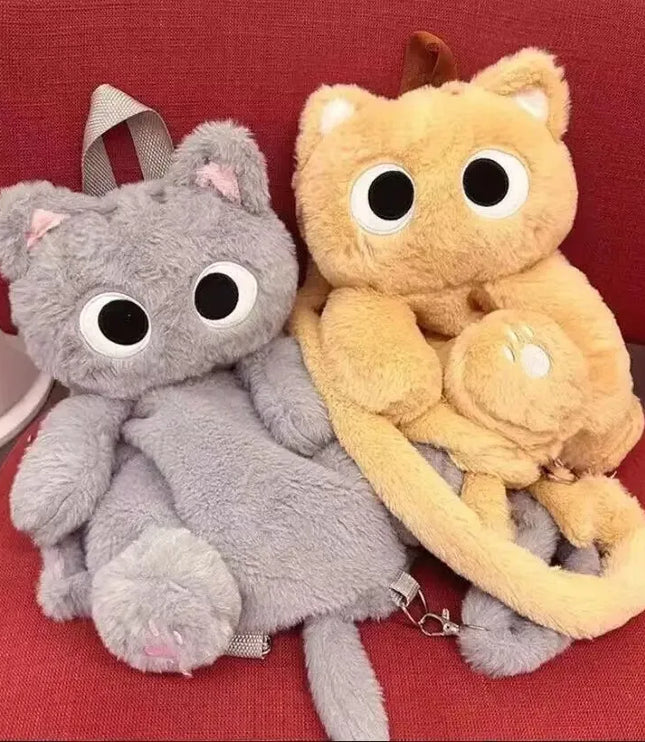 Big Eyed Cat Plush Backpack