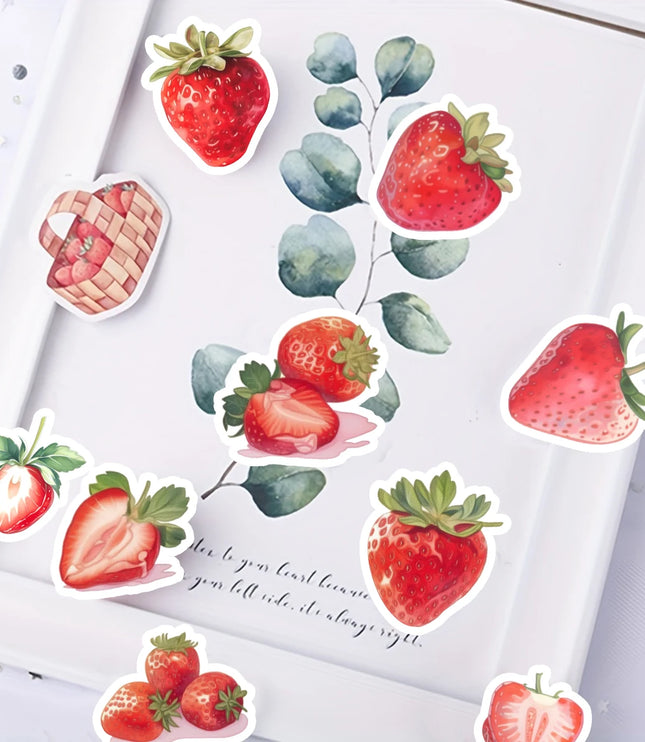 40 Strawberry Stickers