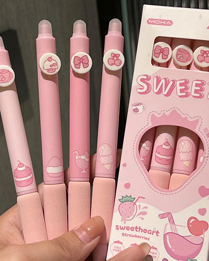 4Pcs Strawberry Erasable Gel Pen