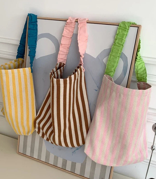 Striped Shoulder Bag Tote