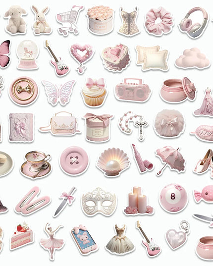 50PCS Pink Ballet Stickers