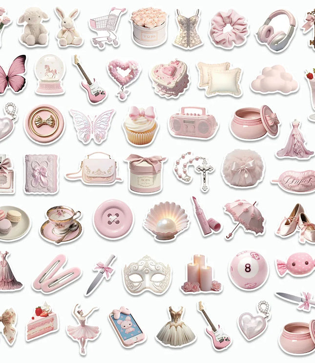 50PCS Pink Ballet Stickers