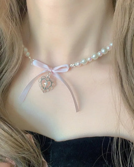 Pearl Bow Necklace