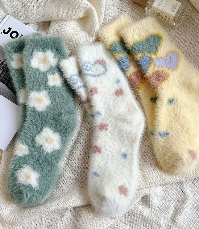 3Pairs Cute Fluffy Socks