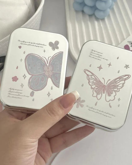 Metallic Butterfly Contact Lens Case Kit