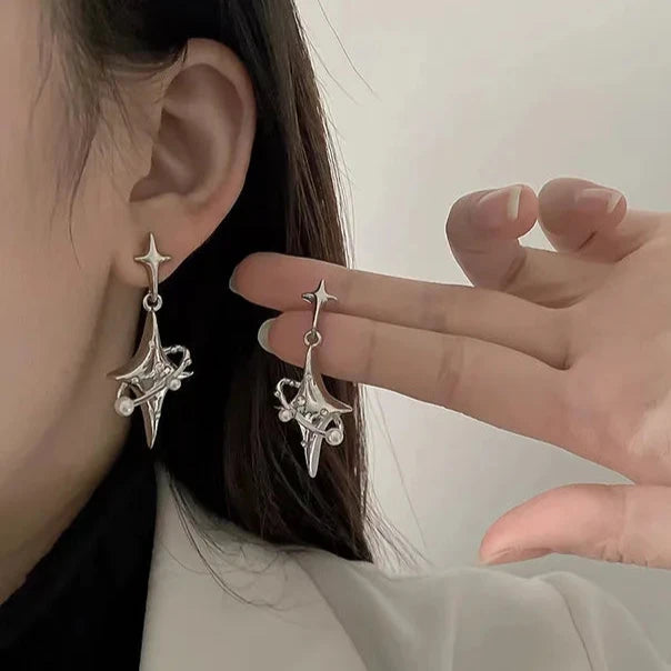 Y2K Pearly Star Earrings