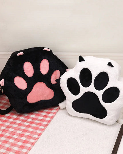 Cat Paw Plush Backpack