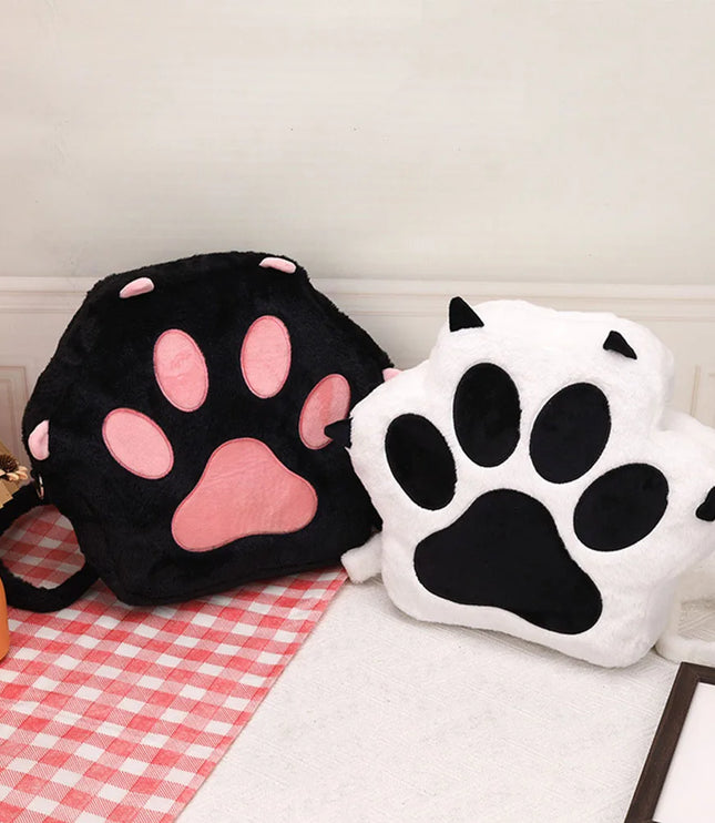 Cat Paw Plush Backpack