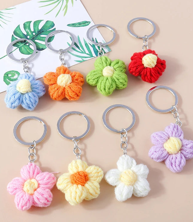 Crocheted Flower Bag Charm