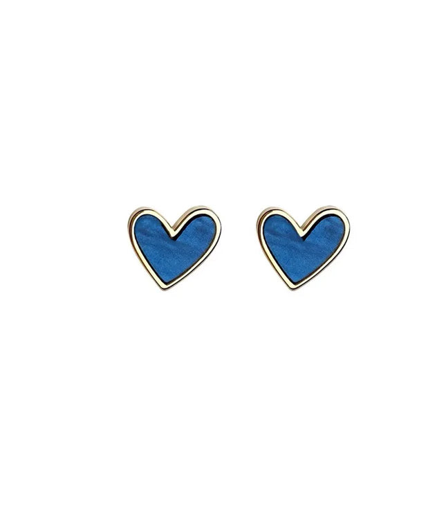 Heart Blue Acrylic Earrings