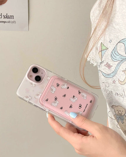 Pink Dog Phone Case + Cardholder