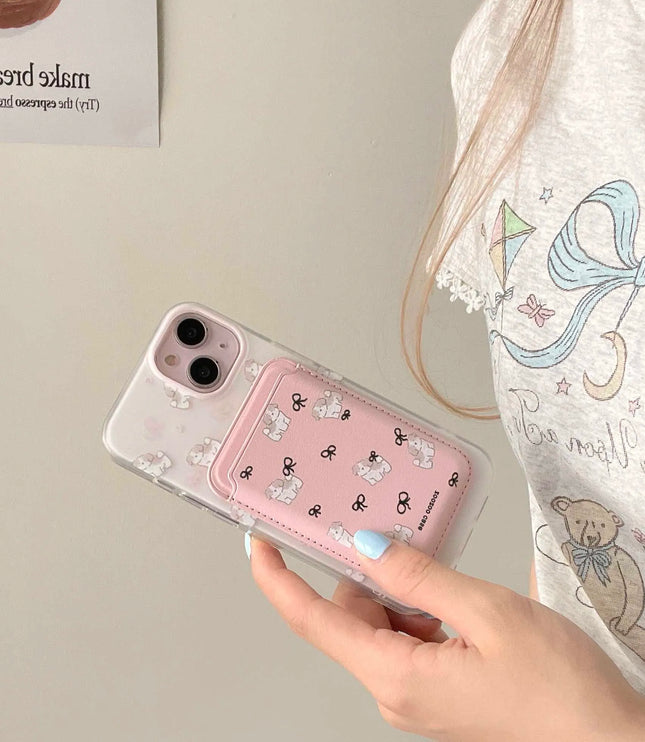 Pink Dog Phone Case + Cardholder