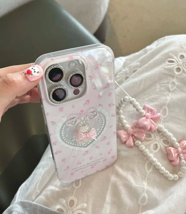 Crystal Cat Bow Phone Case