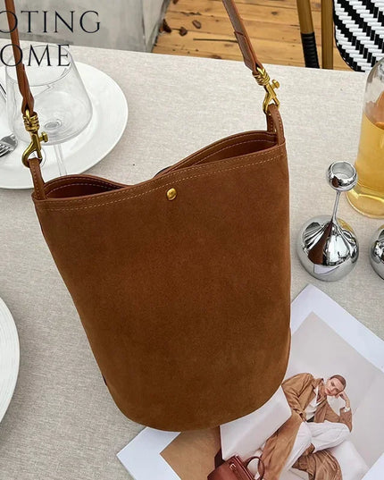 Frosted Cowhide Shoulder Bag