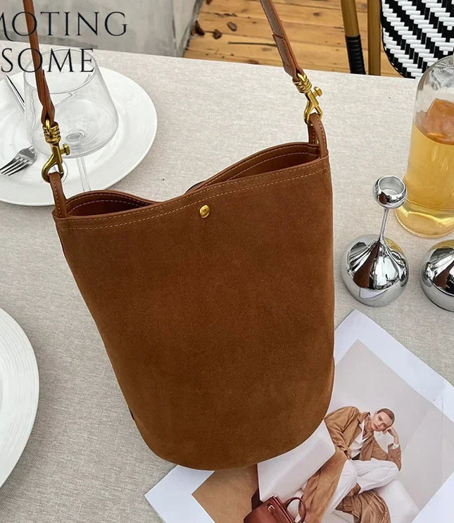 Frosted Cowhide Shoulder Bag