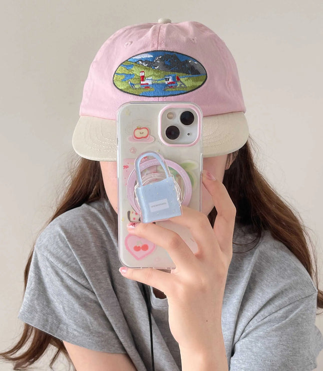 Cute Cat & Bag Popsocket & Phone Case