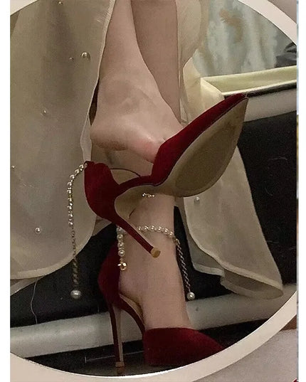 Red Velvet Pearly Heels