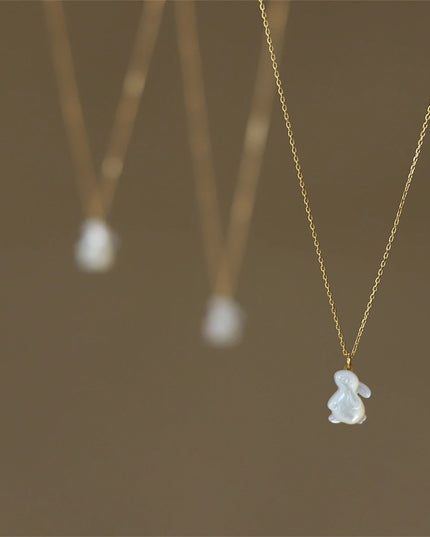 Moon Watching Rabbit Necklace