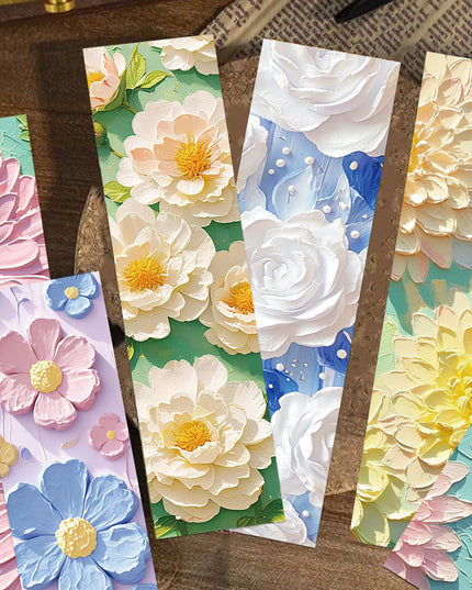 30Pcs Flower Painting Bookmark