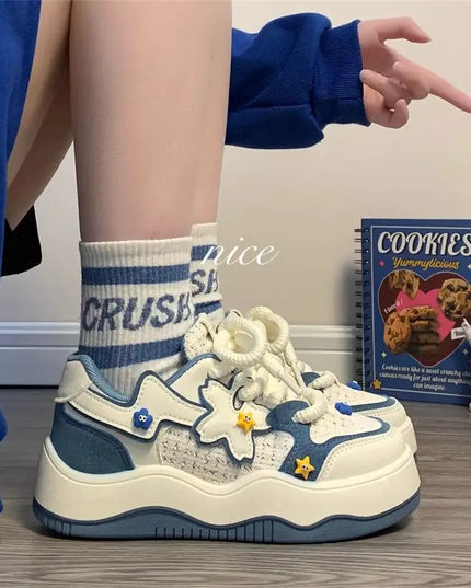 Blue Daisy Sneakers