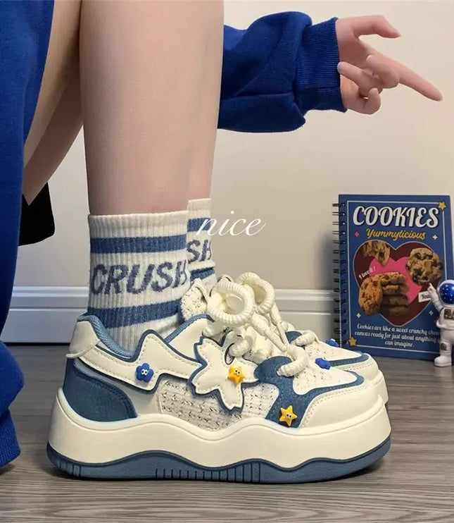 Blue Daisy Sneakers