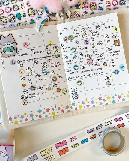 Cartoon Animal Washi Tape Stickers