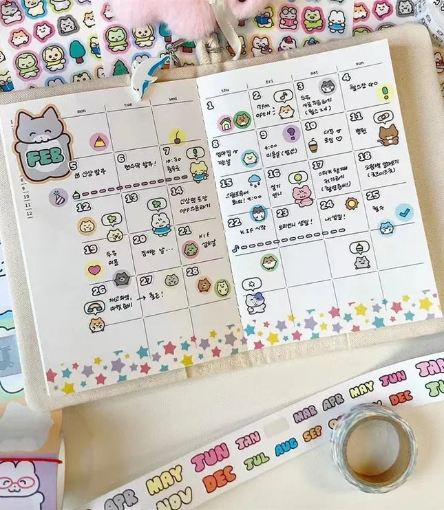 Cartoon Animal Washi Tape Stickers