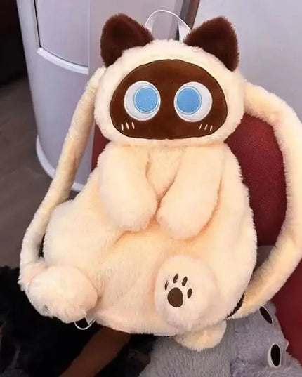 Big Eyed Cat Plush Backpack