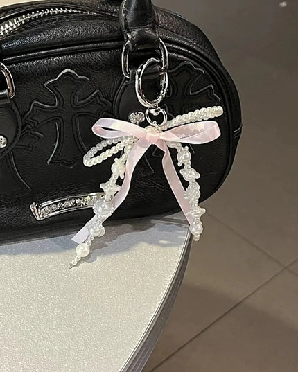 Y2K Pearl Bow Bag Charm