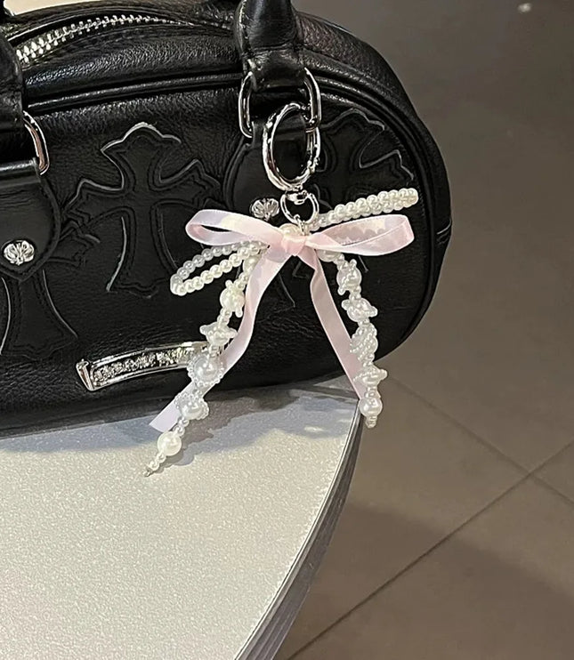 Y2K Pearl Bow Bag Charm