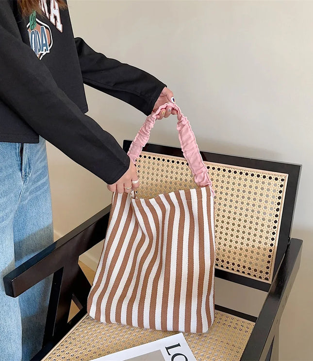 Striped Shoulder Bag Tote