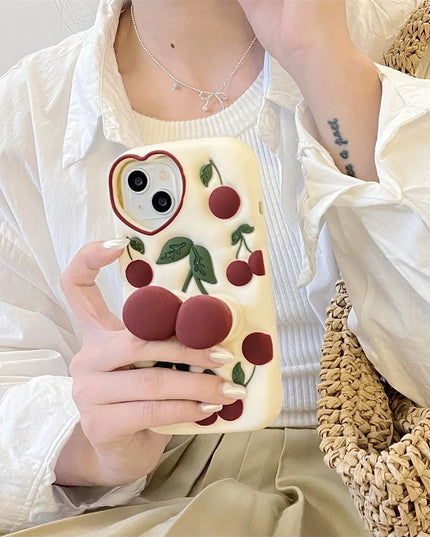 3D Cherry Popsocket Phone Case