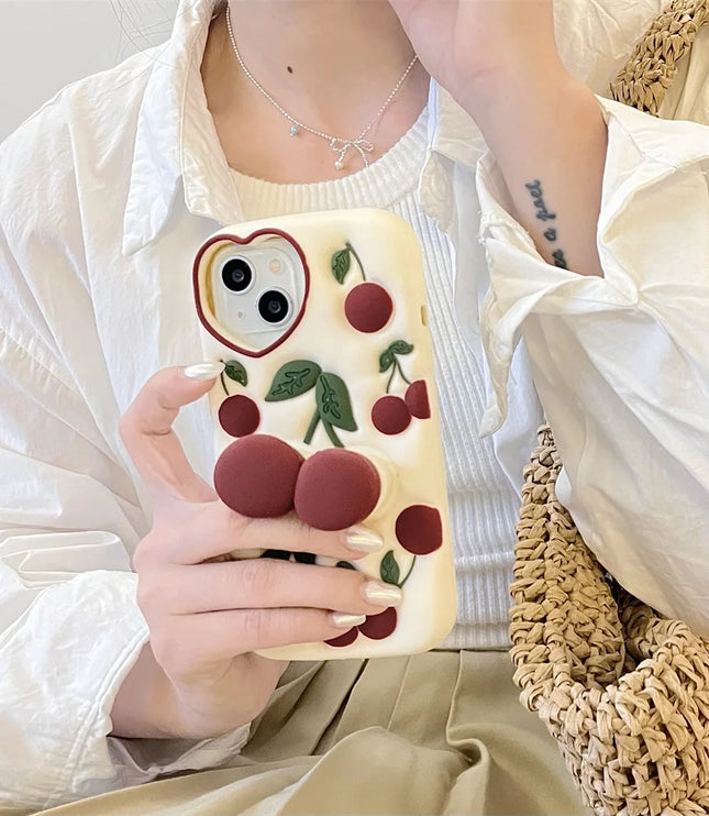 3D Cherry Popsocket Phone Case