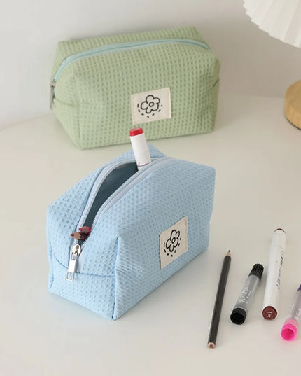 Waffle Plaid Pencil Case