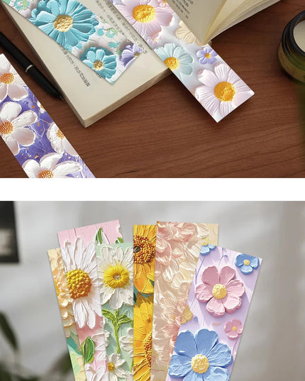 30Pcs Flower Painting Bookmark