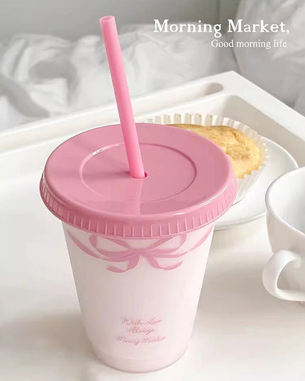 Kawaii Cup With Lid Straw