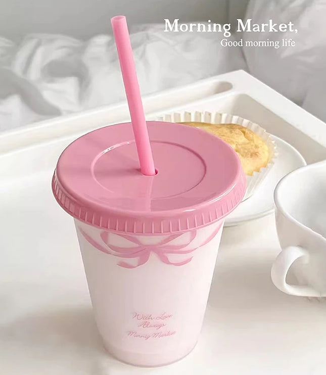 Kawaii Cup With Lid Straw