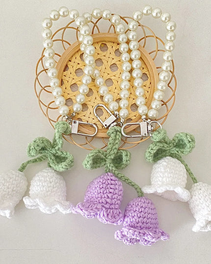 Crocheted Lily of The Valley Bag Charm