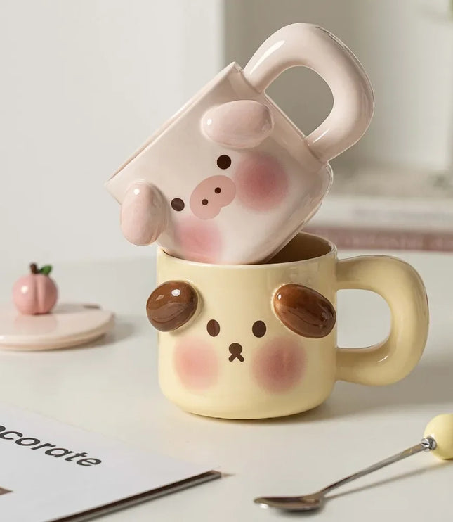 Pig & Doggy Ceramic Mug