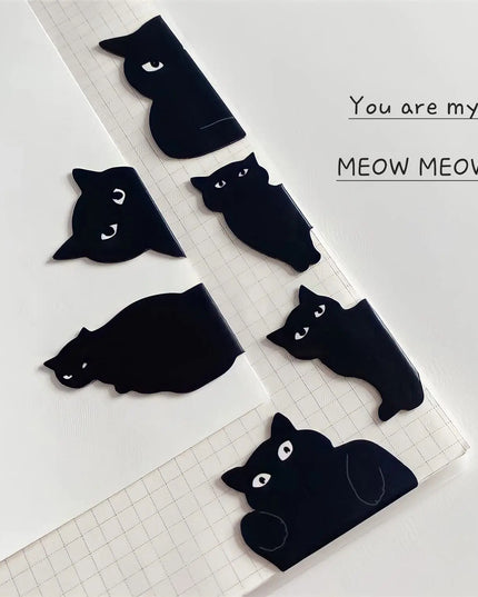 6Pcs Black Cat Bookmark