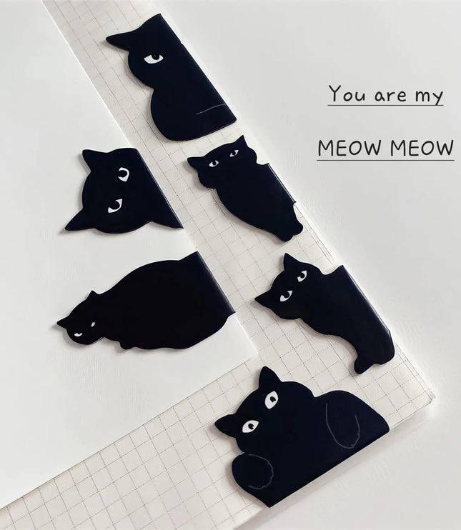 6Pcs Black Cat Bookmark