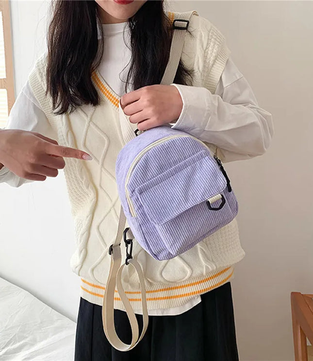 Mini Corduroy Backpack