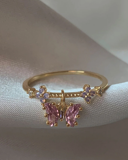 Pink Butterfly Ring