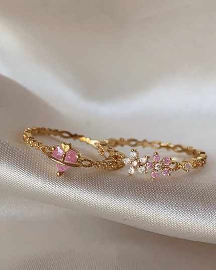 Pink Crown Heart Ring