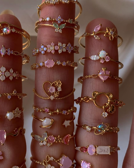 Pink Crown Heart Ring