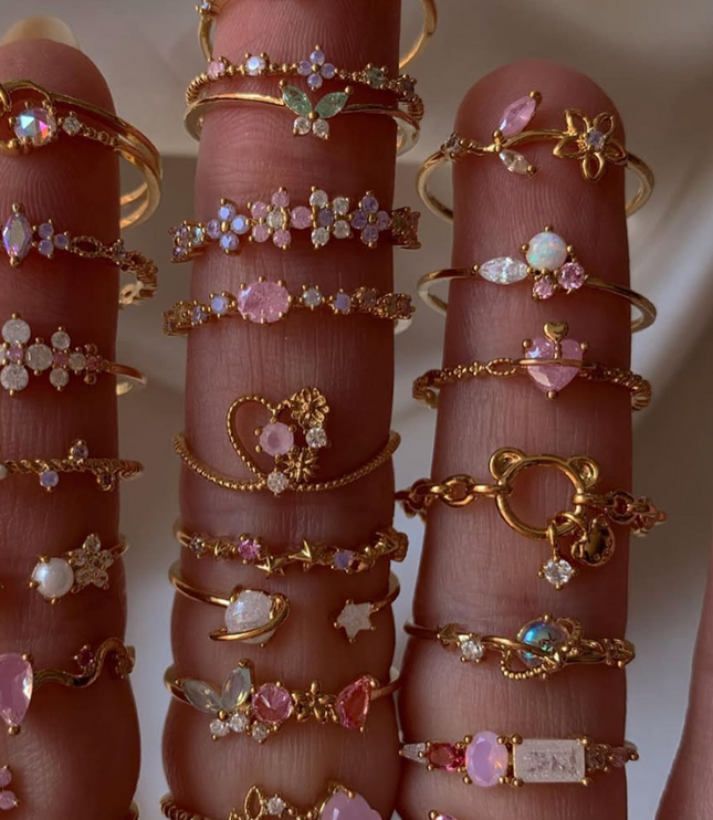 Pink Crown Heart Ring