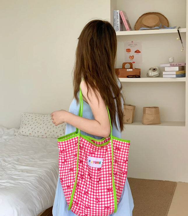 Plaid Prints Tote Bag