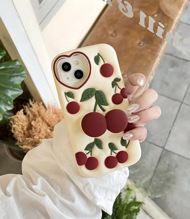 3D Cherry Popsocket Phone Case